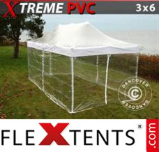 Tonnelle barnum FleXtents Xtreme 3x6m Transparent, avec 6 cotés