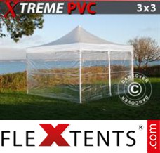 Tonnelle barnum FleXtents Xtreme 3x3m Transparent, avec 4 cotés