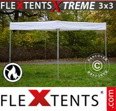 Tonnelle barnum FleXtents Xtreme Exhibition 3x3m, blanc, avec retardateur de...