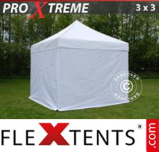 Tonnelle barnum FleXtents Xtreme 3x3m Blanc, avec 4 cotés