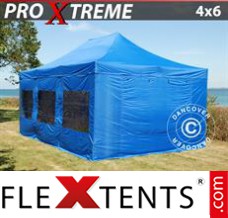 Tonnelle barnum FleXtents Xtreme 4x6m Bleu, avec 8 cotés