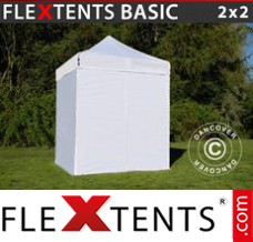 Tonnelle barnum FleXtents Basic, 2x2m Blanc, avec 4 cotés
