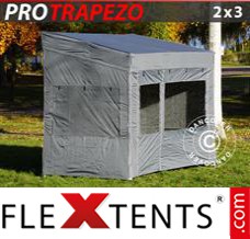 Tonnelle barnum FleXtents PRO Trapezo 2x3m Gris, avec 4 cotés