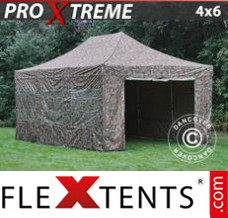 Tonnelle barnum FleXtents Xtreme 4x6m Camouflage, avec 8 cotés