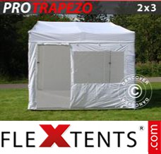 Tonnelle barnum FleXtents PRO Trapezo 2x3m Blanc, avec 4 cotés