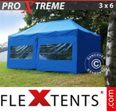 Tonnelle barnum FleXtents Xtreme 3x6m Bleu, avec 6 cotés